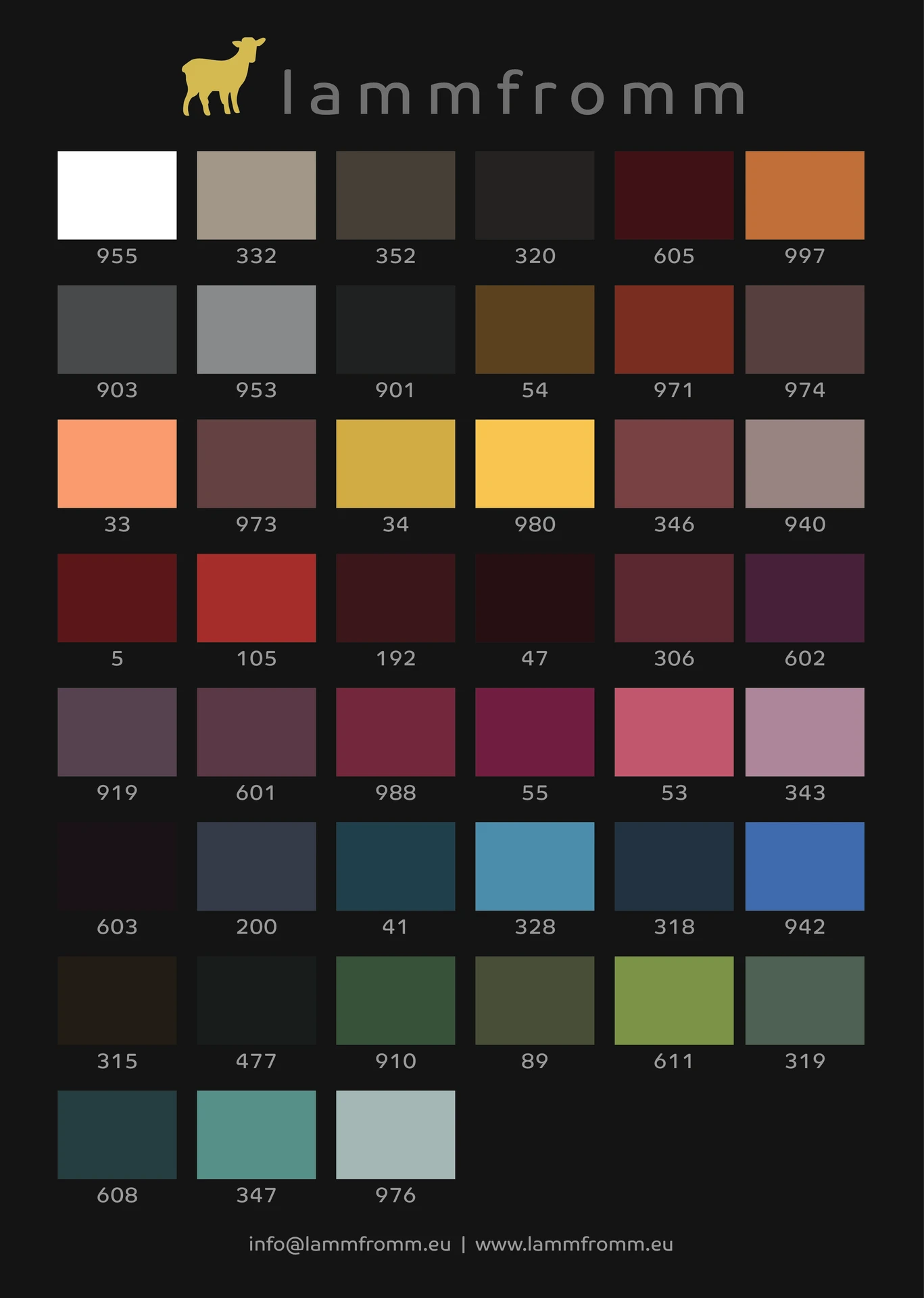 Farbpalette Filz